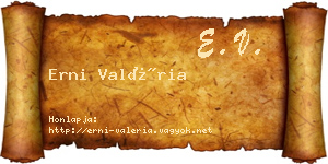 Erni Valéria névjegykártya